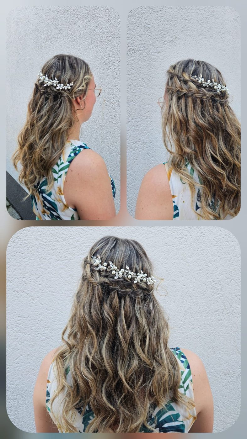 Waterfall vlecht met haarsieraad